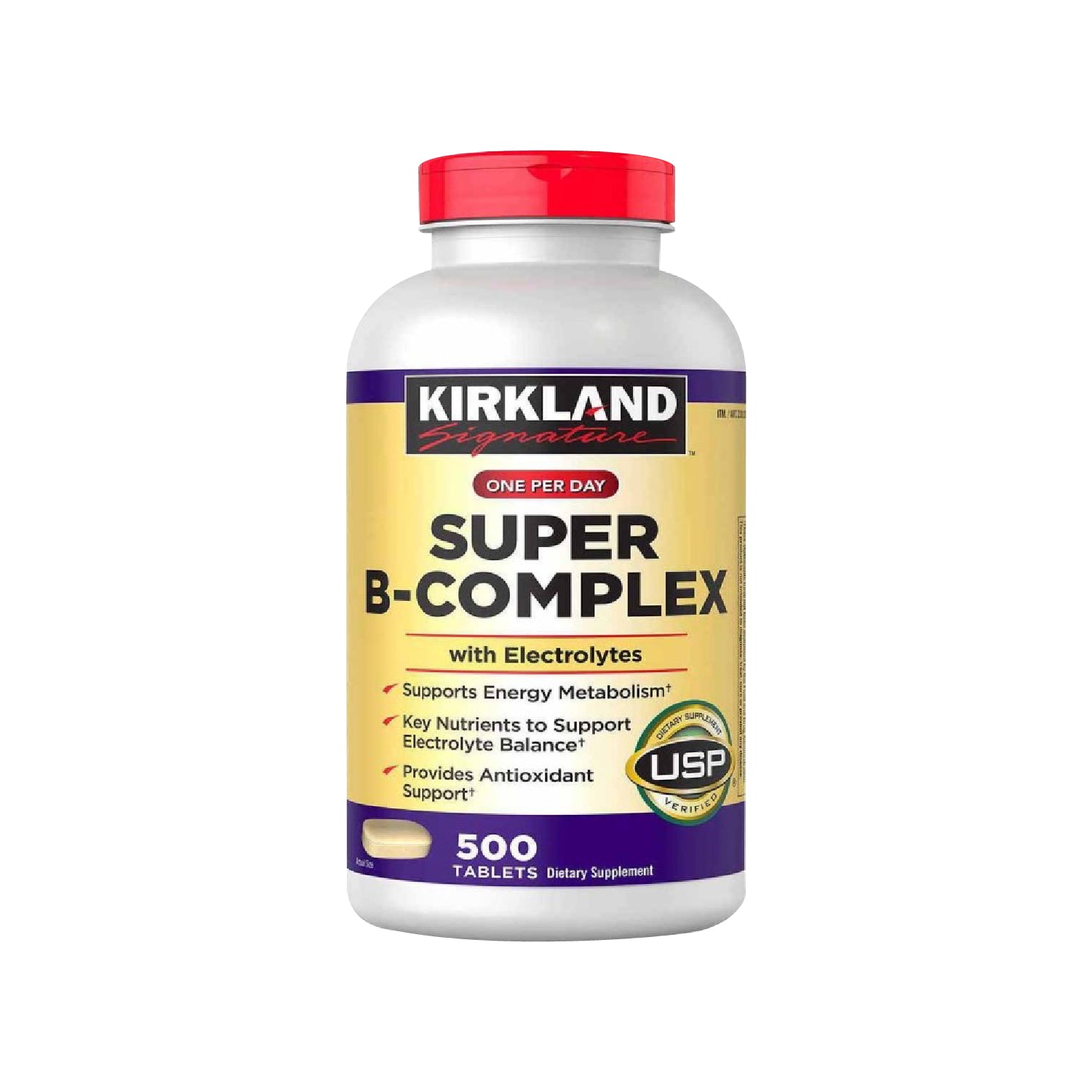 KIRKLAND SIGNATURE – SUPLEMENTO MULTIVITAMÍNICO SUPER B COMPLEX + ELECTROLITOS – 500 tabletas