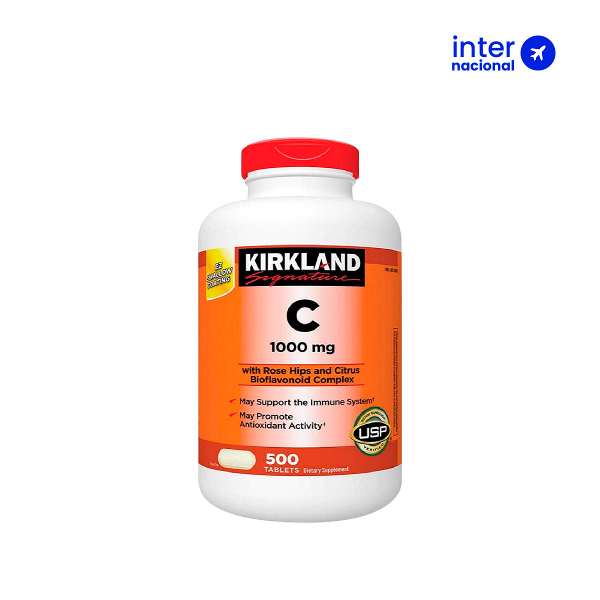KIRKLAND – SUPLEMENTO VITAMINA C CON ESCARAMUJOS Y BIOFLAVONOIDES – 1000 MG – 500 TABLETAS