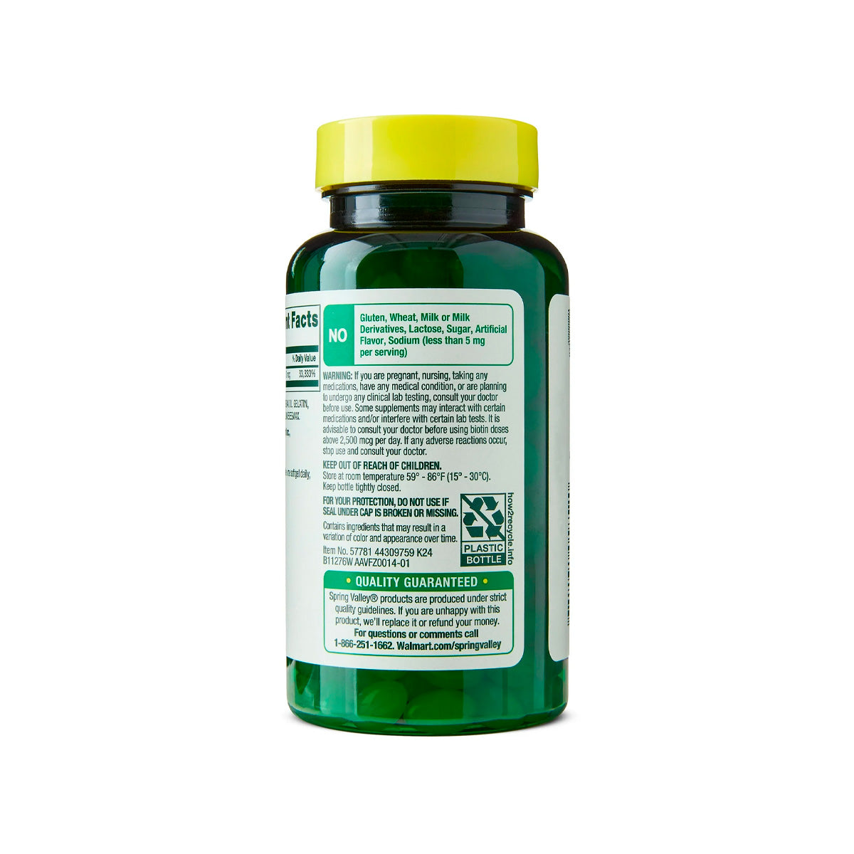 Spring Valley Suplemento de Biotina – Cabello, Piel y Uñas – 10,000 mcg 120 cápsulas