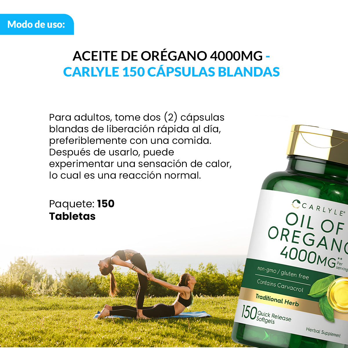 ACEITE DE ORÉGANO 4000 MG - CARLYE 150 CÁPSULAS BLANDAS