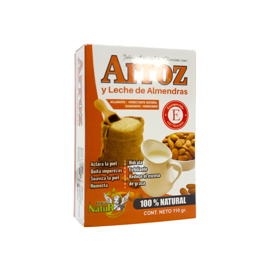 Jabón Artesanal de Glicerina con Arroz & Leche de Almendras 110gr