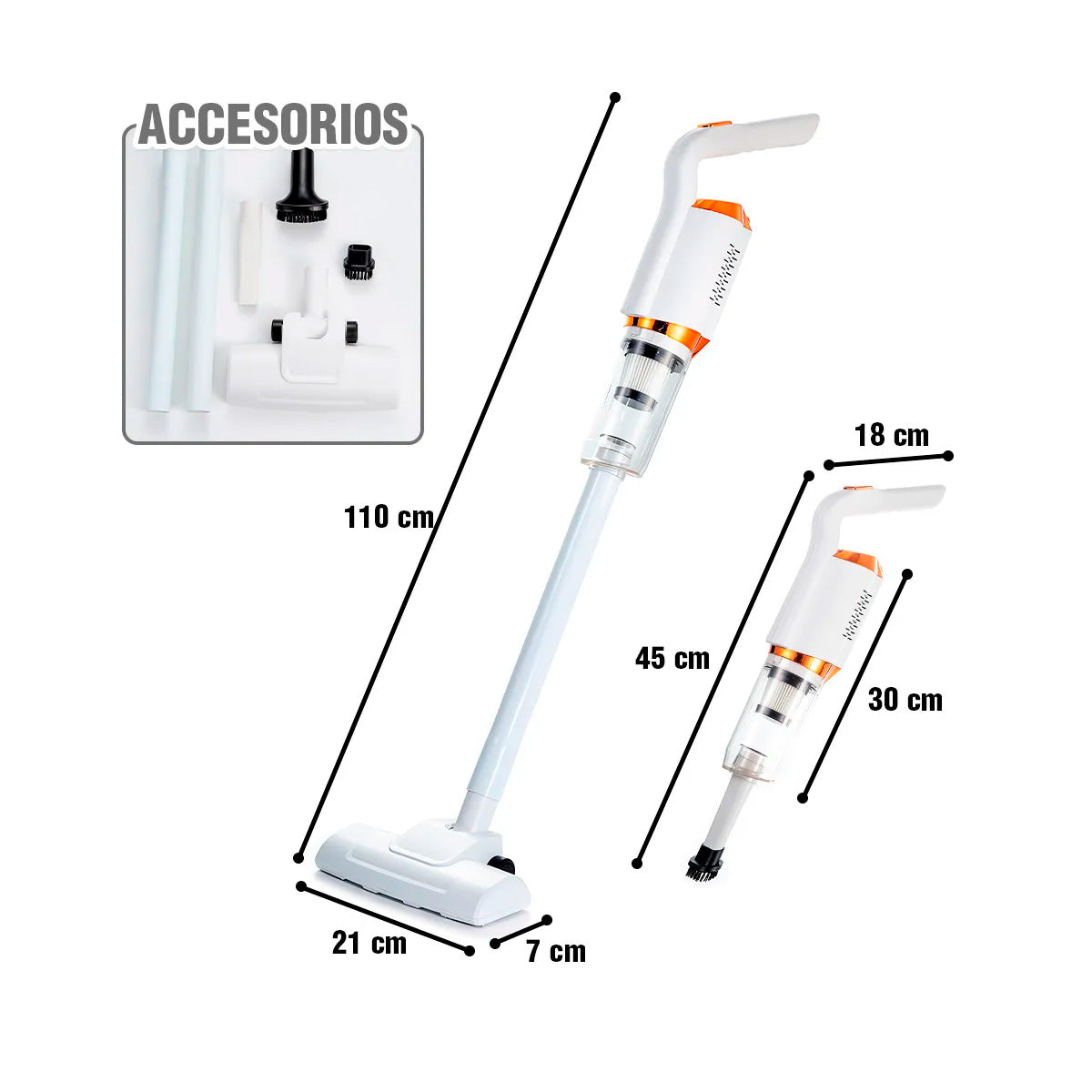 Aspiradora de Mano Vertical Inalámbrica 4 en 1