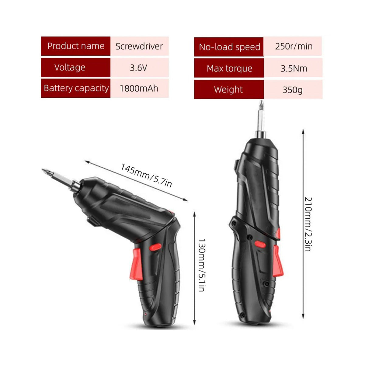 DESTORNILLADOR INALÁMBRICO, RECARGABLE DE 47 PIEZAS