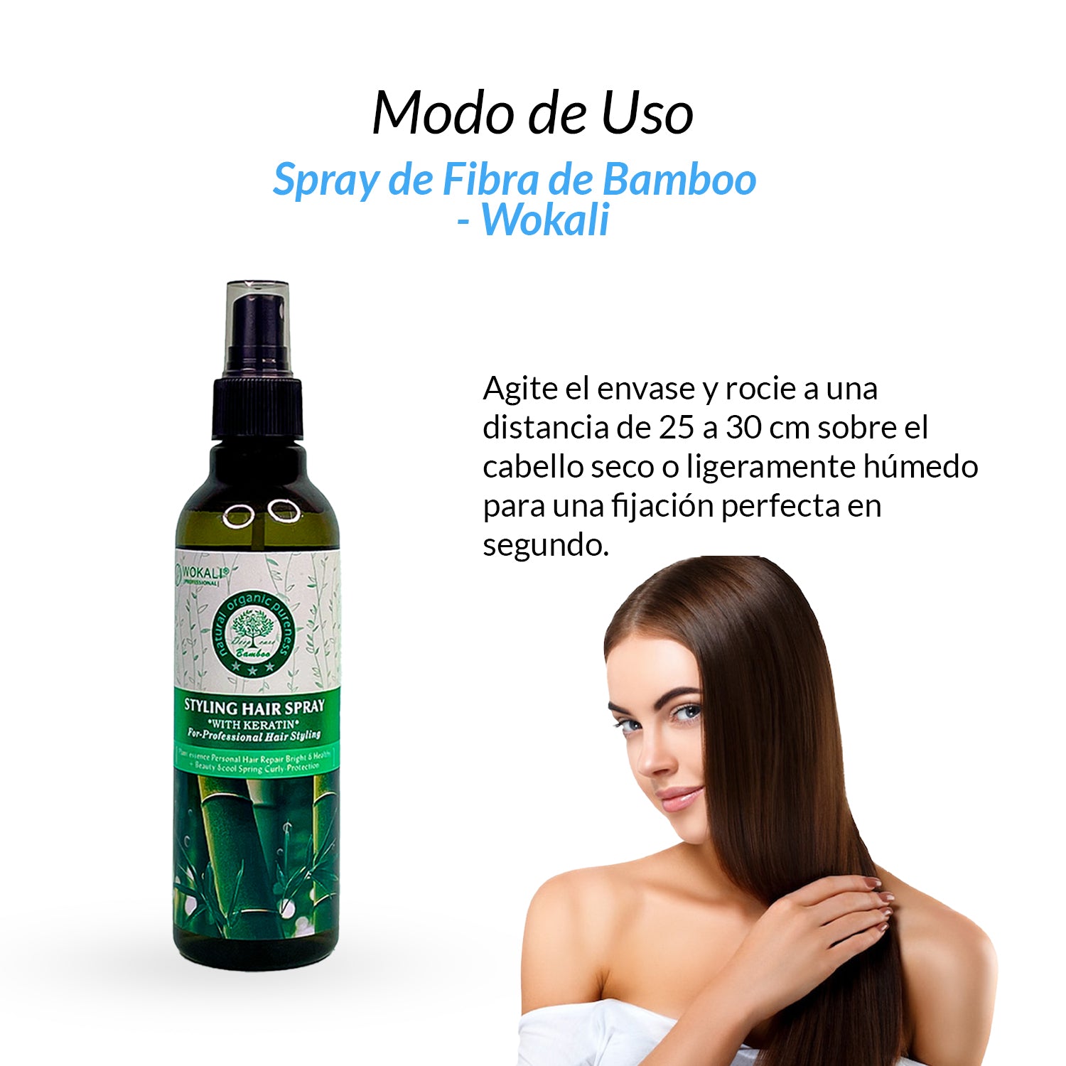 Fruit of the Wokali – Spray capilar nutritivo y reparador – Spray de Fibra de Bambú 250ml