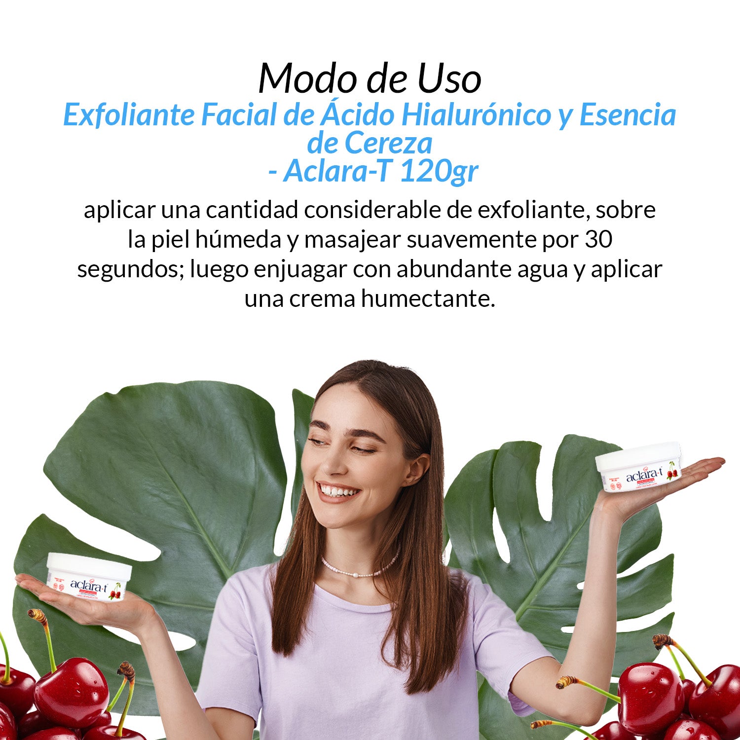 Exfoliante Facial de Ácido Hialurónico y Esencia de Cereza