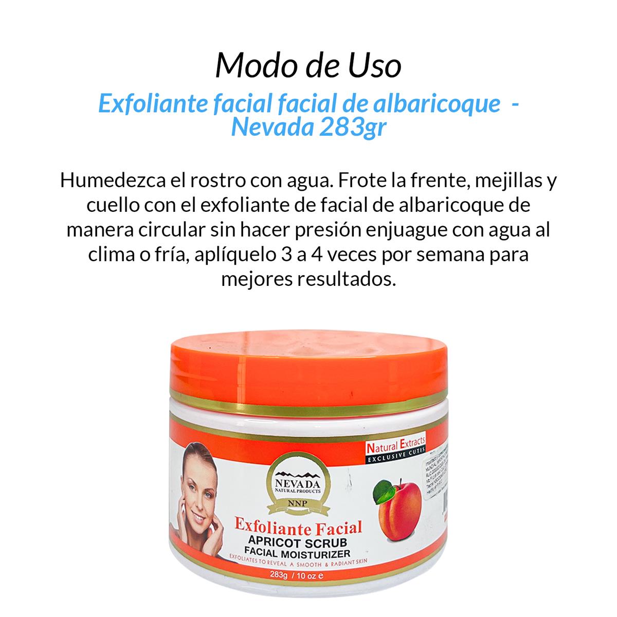 Exfoliante facial de albaricoque 283g - Nevada