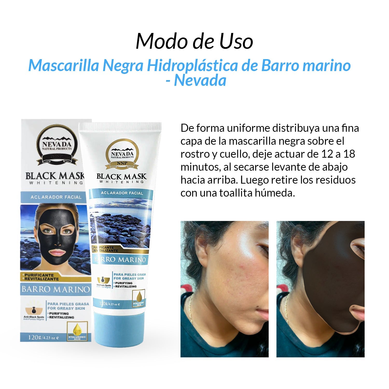Mascarilla Negra Hidroplástica de Barro marino 120gr - Nevada