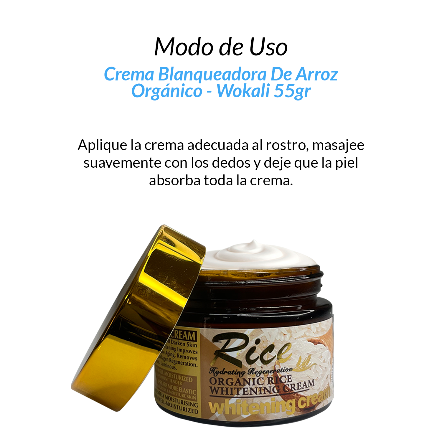 ¡liquidación! FRUIT OF THE WOKALI – CREMA BLANQUEADORA DE ARROZ ORGÁNICO – 55GR
