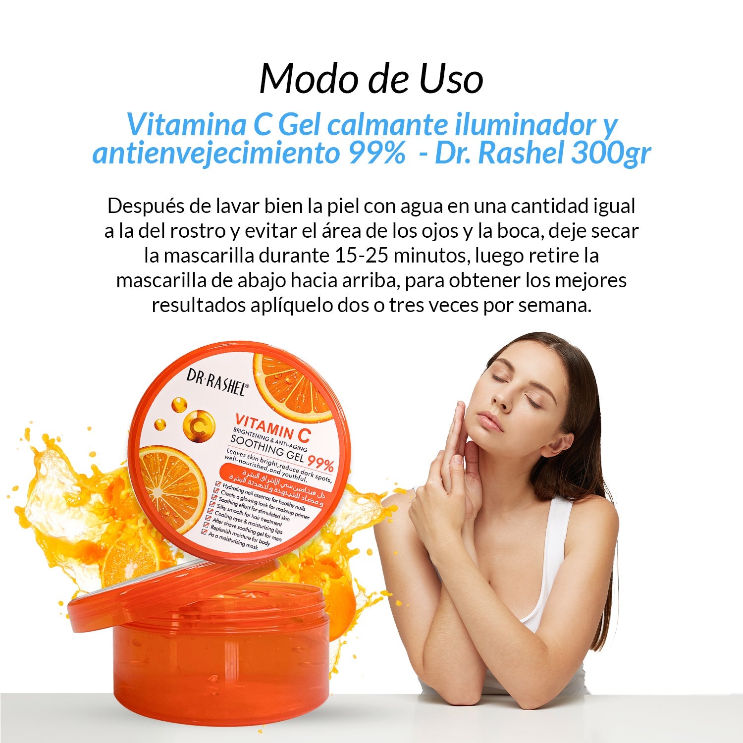 ¡LIQUIDACIÓN! Dr. Rashel Gel Calmante de Vitamina C 99% – Antienvejecimiento – 300g