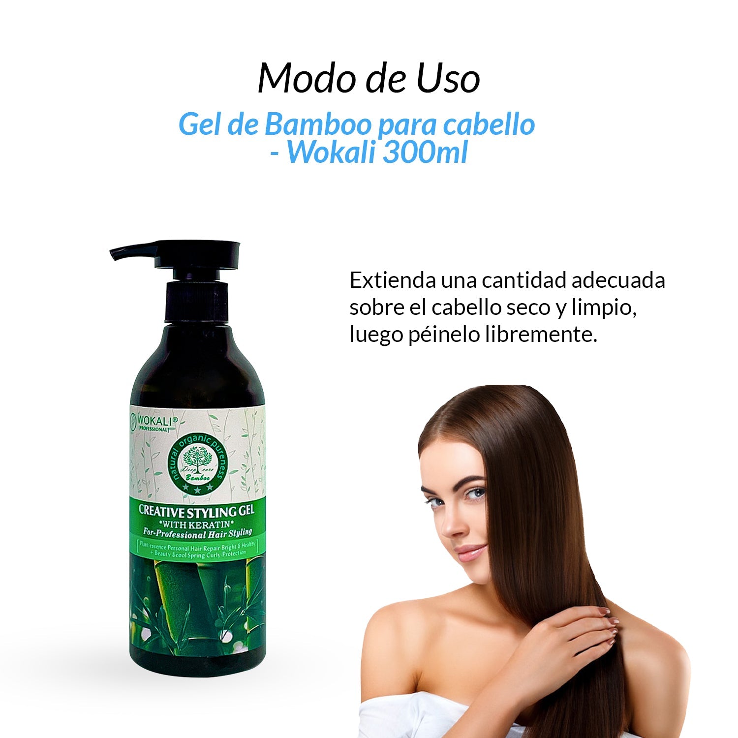 FRUIT OF THE WOKALI – GEL PARA PEINADO CON QUERATINA – GEL DE BAMBÚ Y QUERATINA 300ML