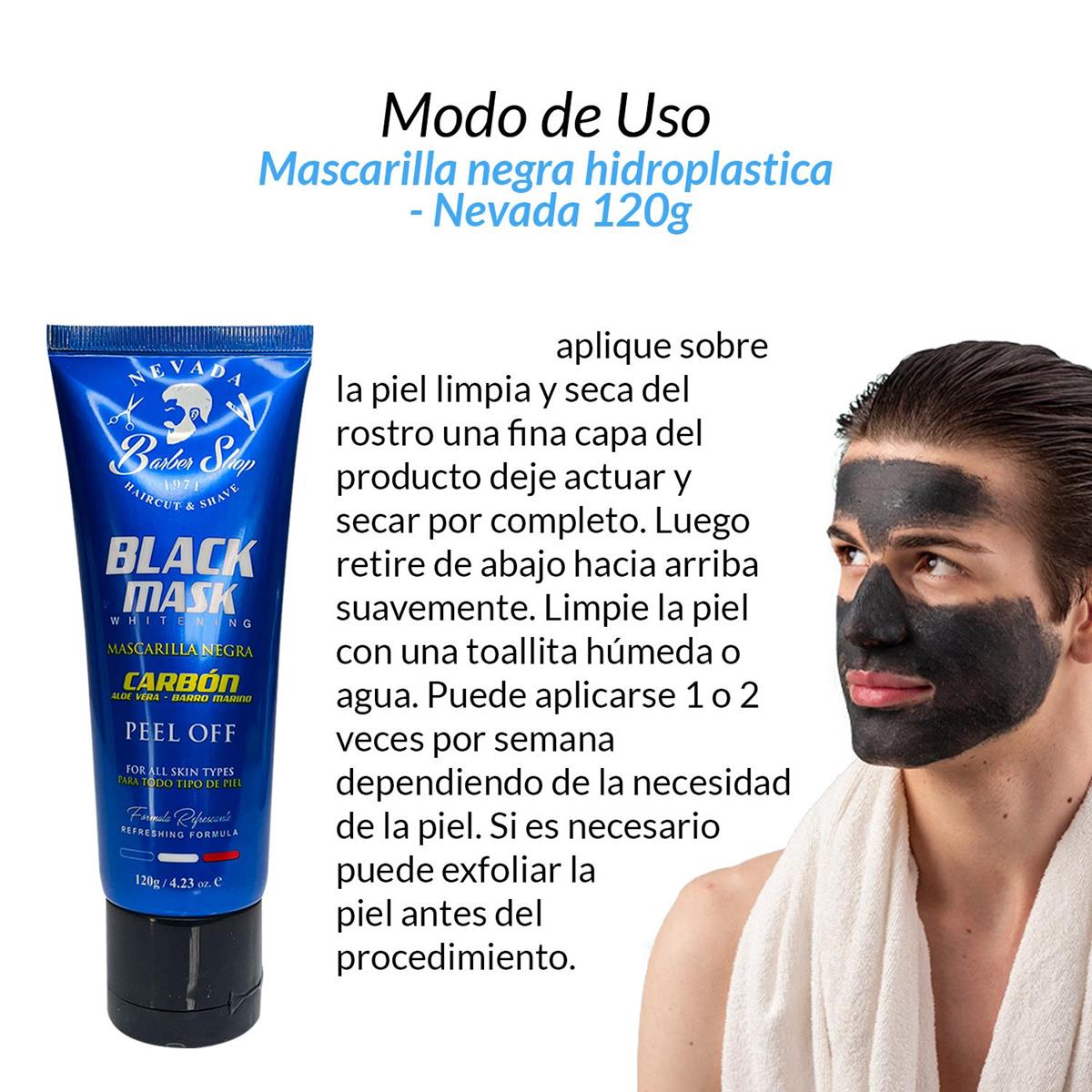 Mascarilla negra hidroplastica 120g - Nevada