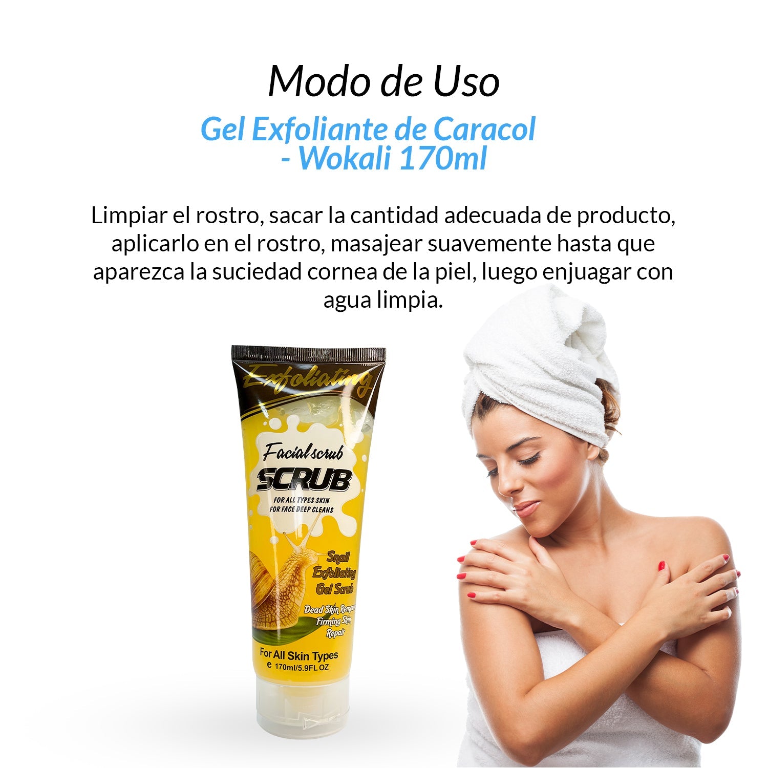 FRUIT OF THE WOKALI – GEL EXFOLIANTE SUAVE PARA MEJORAR TONO Y TEXTURA – GEL EXFOLIANTE DE CARACOL 170ML