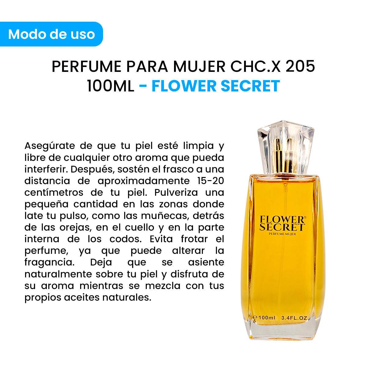 FLOWER SECRET – PERFUME PARA MUJER – CHC.X 205 – 100ML