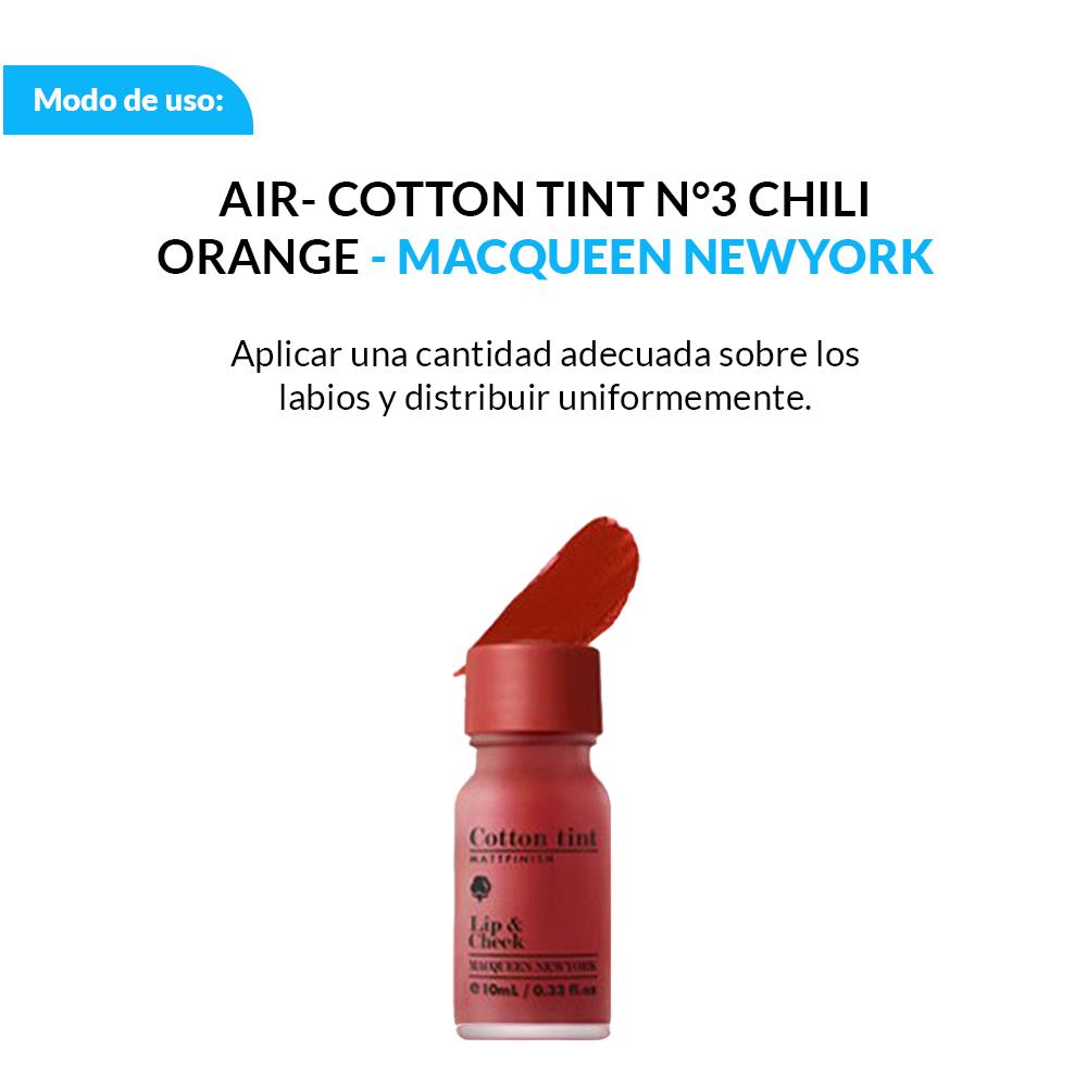MACQUEEN NEWYORK AIR- COTTON TINT N°3 CHILI ORANGE
