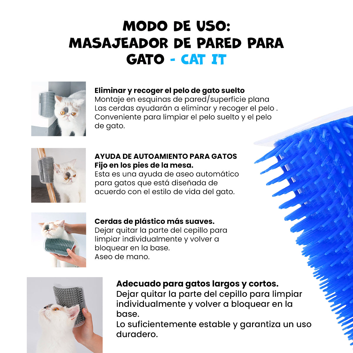 ¡liquidación! Masajeador de pared para gatos Azul - Cat It