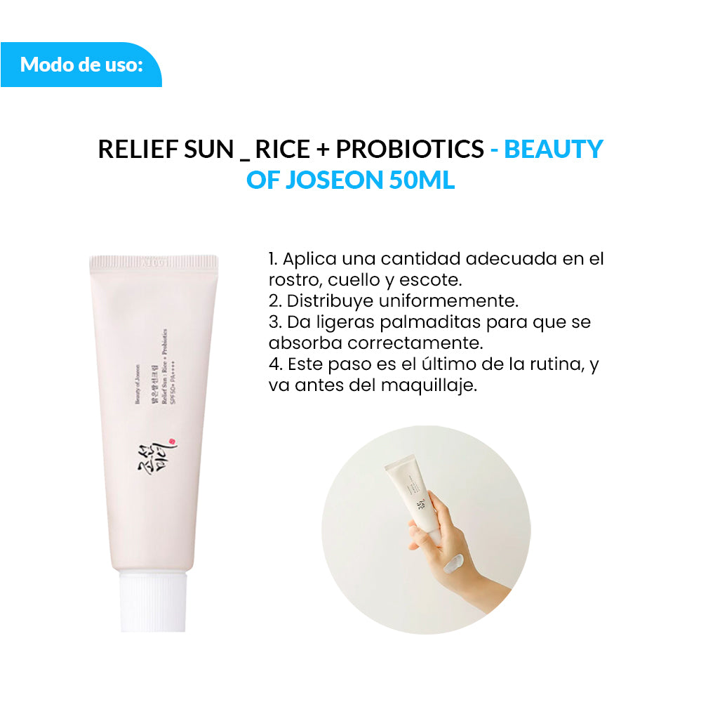 Beauty of Joseon – Protector Solar Facial – Relief Sun Rice + Probiotics SPF 50+ PA+++ – 50ml