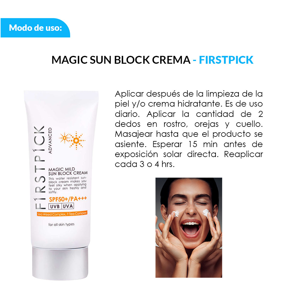 Firstpick Magic Sun Block Cream SPF50+ PA+++ – Protector Solar Facial 60g