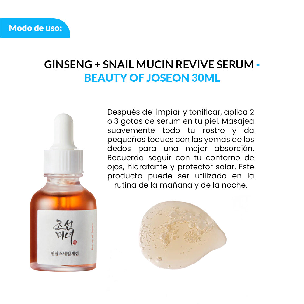 REVIVE SERUM GINSENG+SNAIL MUCIN - BEAUTY OF JOSEON 30 ML
