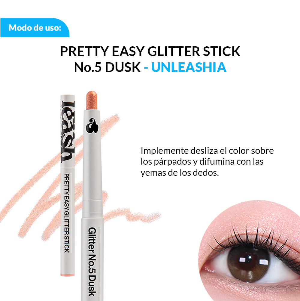 Stock Final ! PRETTY EASY GLITTER STICK UNLEASHIA - No.5 DUSK