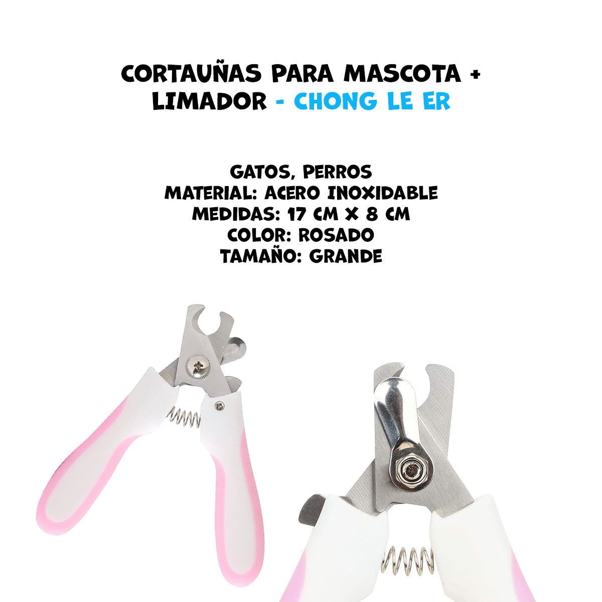 Cortaúñas para mascotas más limpiador Chong Le Er