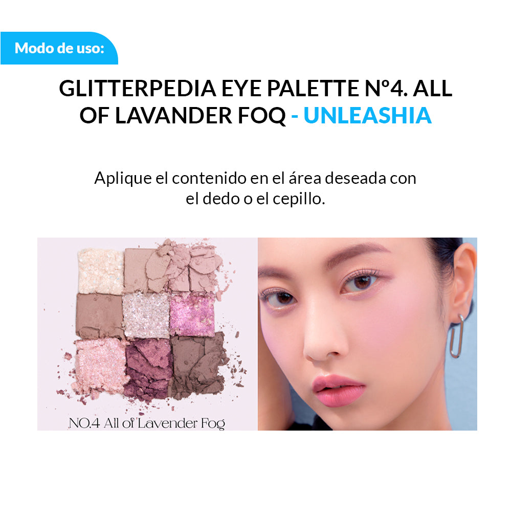 Stock Final ! Glitterpedia Eye Palette UNLEASHIA- Nº4 All of Lavender Fog