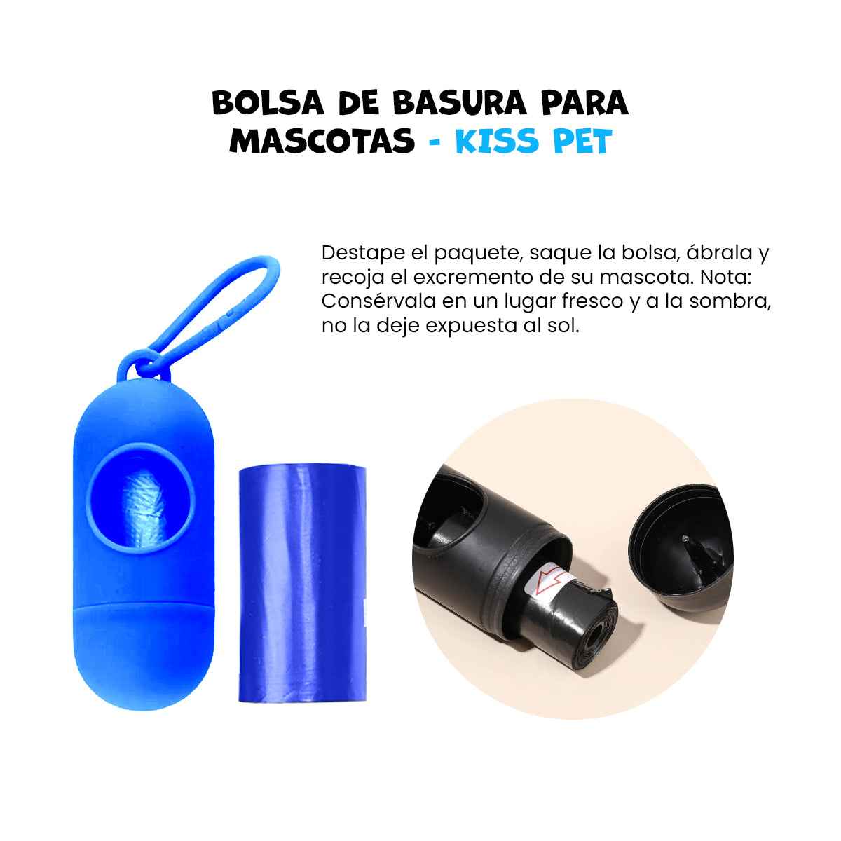 Bolsas de basura para mascotas Kiss Pet AZUL