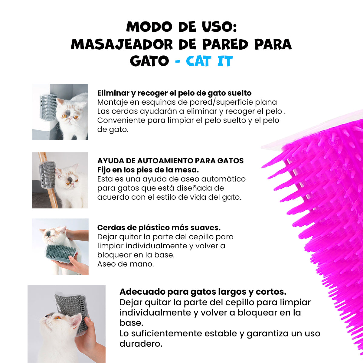 Masajeador de papred para gatos Rosado - Cat It