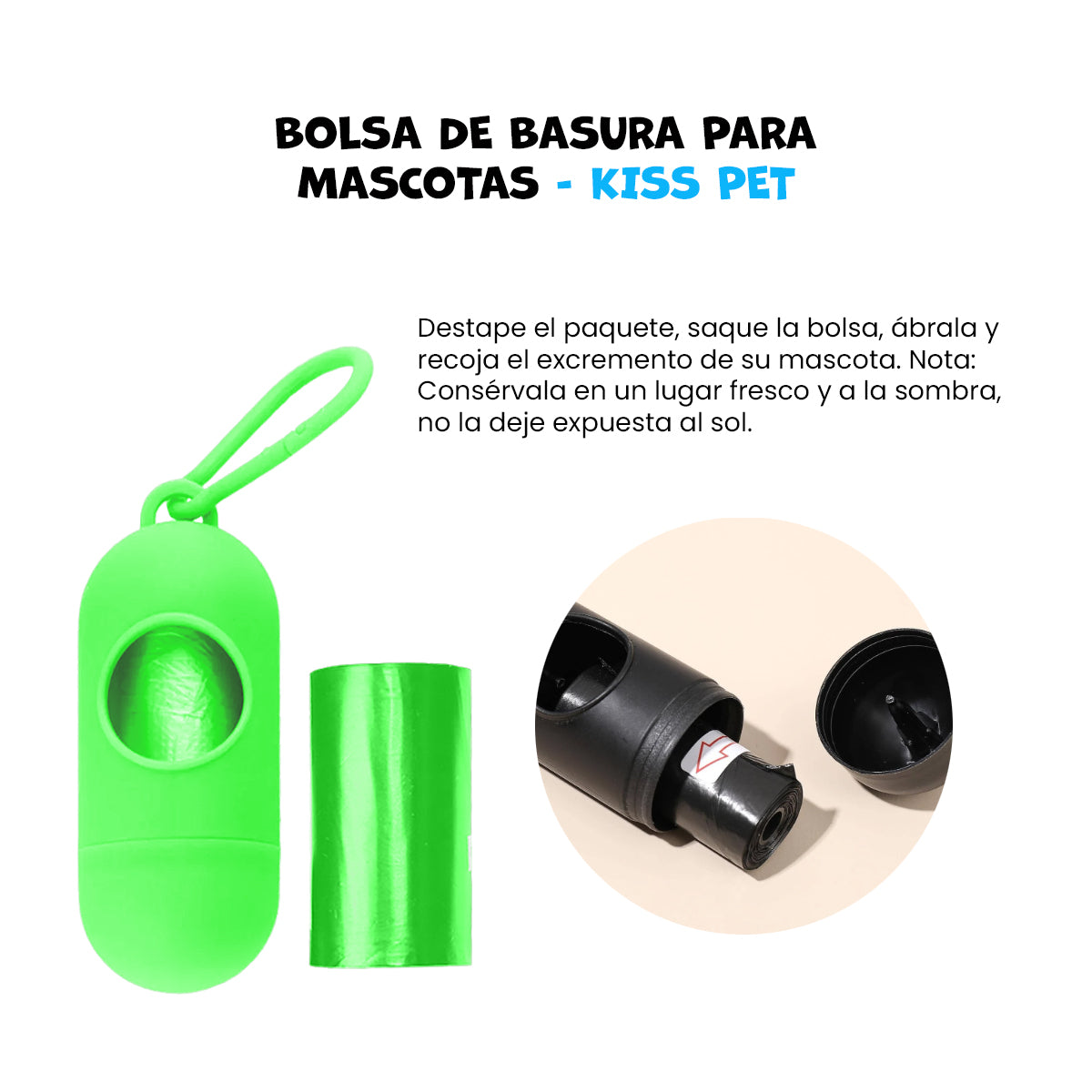 Bolsas de basura para mascotas Kiss Pet Verde