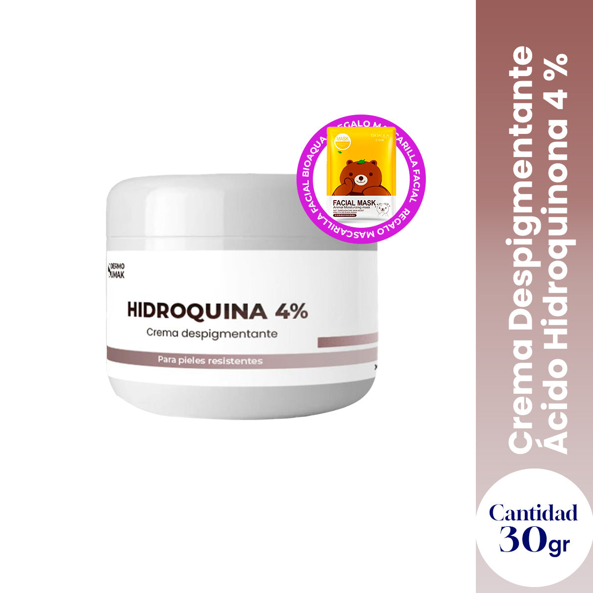 Crema Despigmentante Ácido Hidroquinona 4 % 30gr - Dermo Sumak + REGALO MASCARILLA