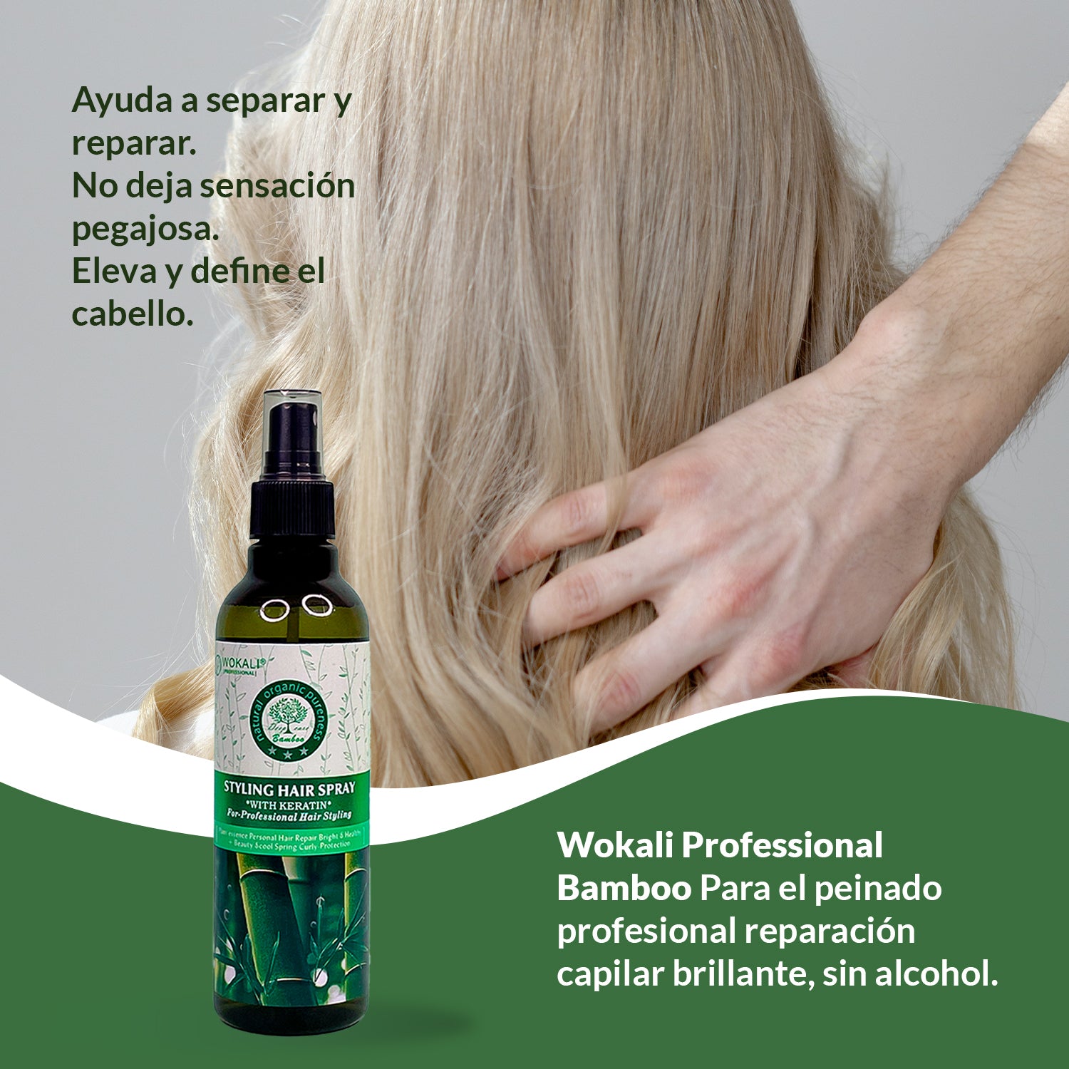 Fruit of the Wokali – Spray capilar nutritivo y reparador – Spray de Fibra de Bambú 250ml