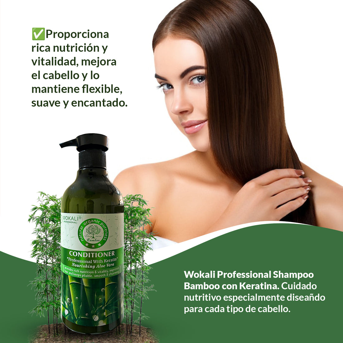 FRUIT OF THE WOKALI – REPARACIÓN Y NUTRICIÓN CAPILAR – ACONDICIONADOR DE BAMBÚ 550ML