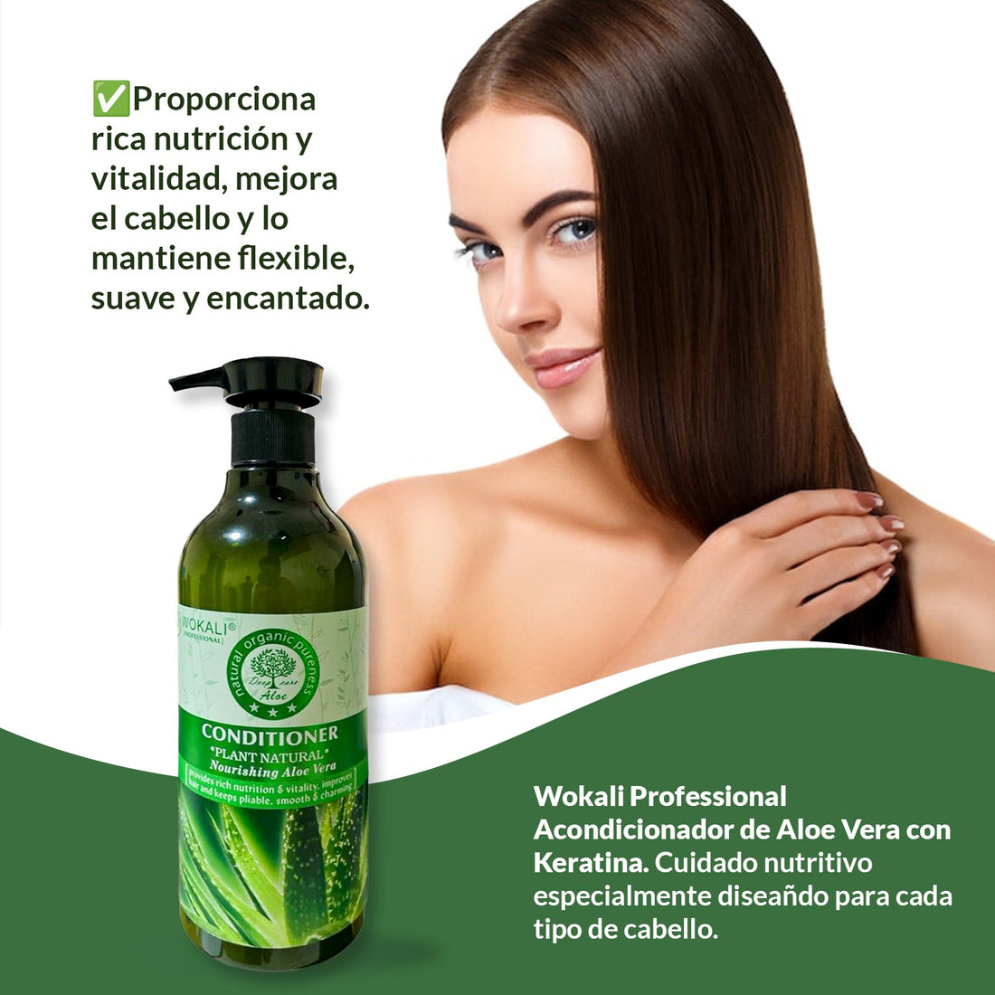 FRUIT OF THE WOKALI - HIDRATACIÓN Y REPARACIÓN CAPILAR - ACONDICIONADOR DE ALOE VERA 550ML
