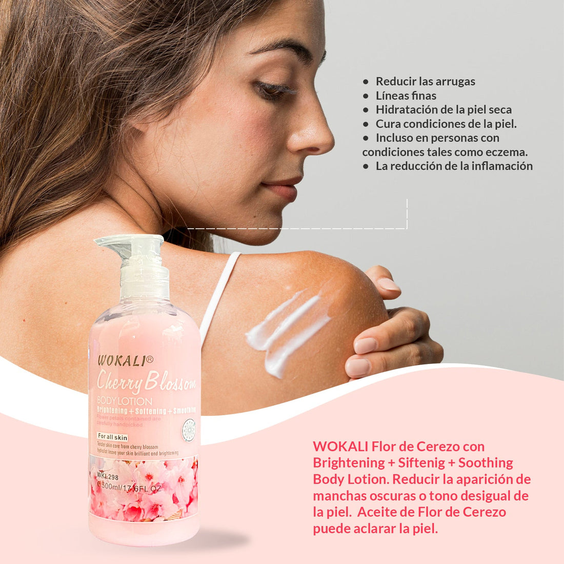 FRUIT OF THE WOKALI – Loción corporal suavizante e hidratante – Flor de Cerezo 500ml