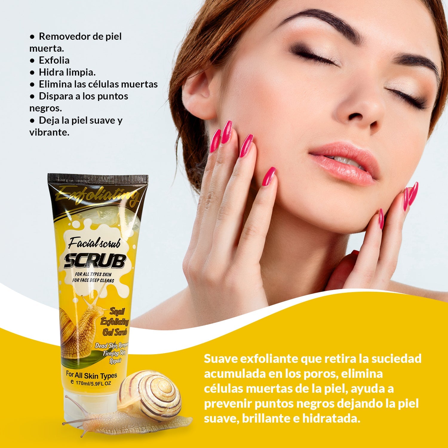 FRUIT OF THE WOKALI – GEL EXFOLIANTE SUAVE PARA MEJORAR TONO Y TEXTURA – GEL EXFOLIANTE DE CARACOL 170ML