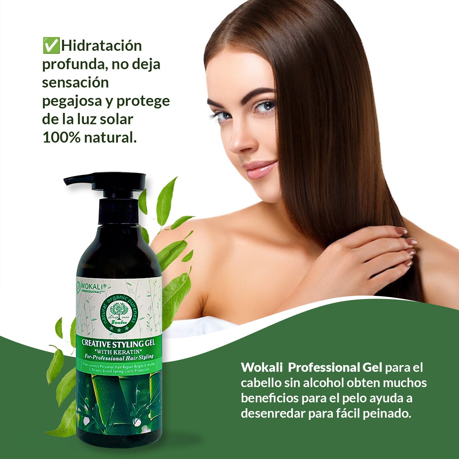 FRUIT OF THE WOKALI – GEL PARA PEINADO CON QUERATINA – GEL DE BAMBÚ Y QUERATINA 300ML