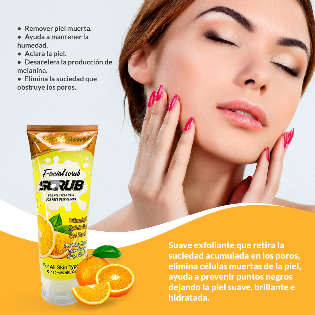 FRUIT OF THE WOKALI – EXFOLIANTE FACIAL VITAMINA C PARA PIEL SUAVE E HIDRATADA – EXFOLIANTE FACIAL VITAMINA C 170ML