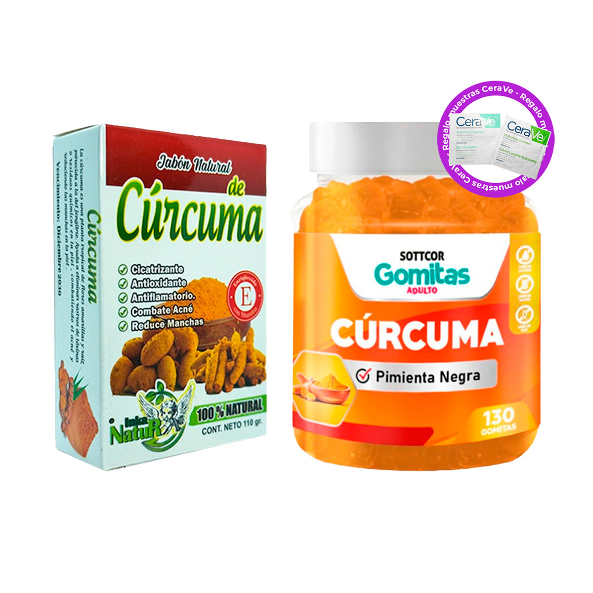 Jabón y gomitas de Cúrcuma