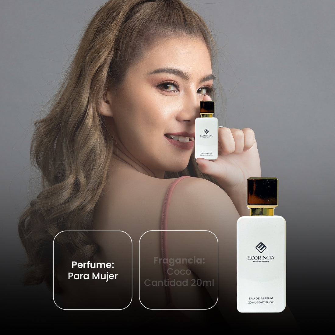 ECORINCIA – PERFUME FEMENINO EXÓTICO – FRUITY PARFUM COCONUT – 20ML