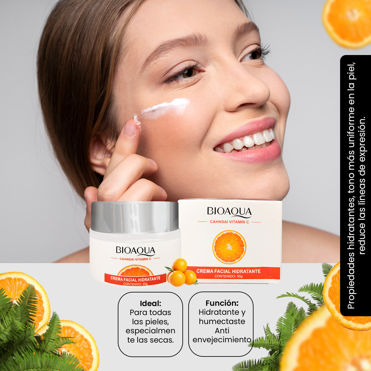 ¡liquidación! Bioaqua Crema – Vitamina C para Manchas y Líneas de Expresión – 50g