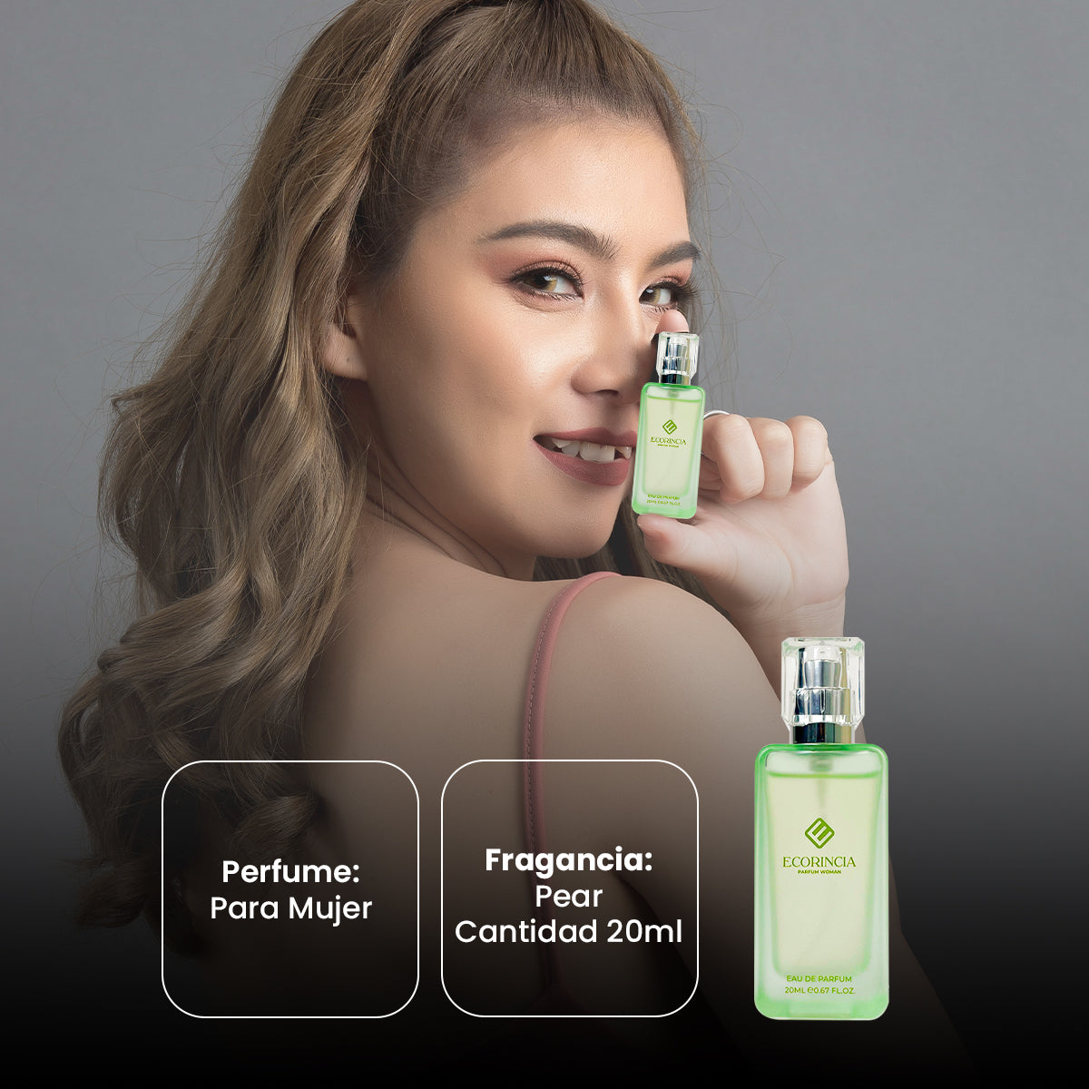 ¡LIQUIDACIÓN! ECORINCIA – PERFUME FEMENINO FRUTAL – FRUITY PARFUM PEAR – 20ML