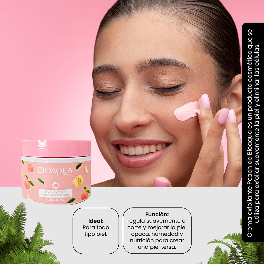 EXFOLIANTE ÁCIDO DE FRUTA EXTRACTO DE MELOCOTÓN 140G - BIOAQUA