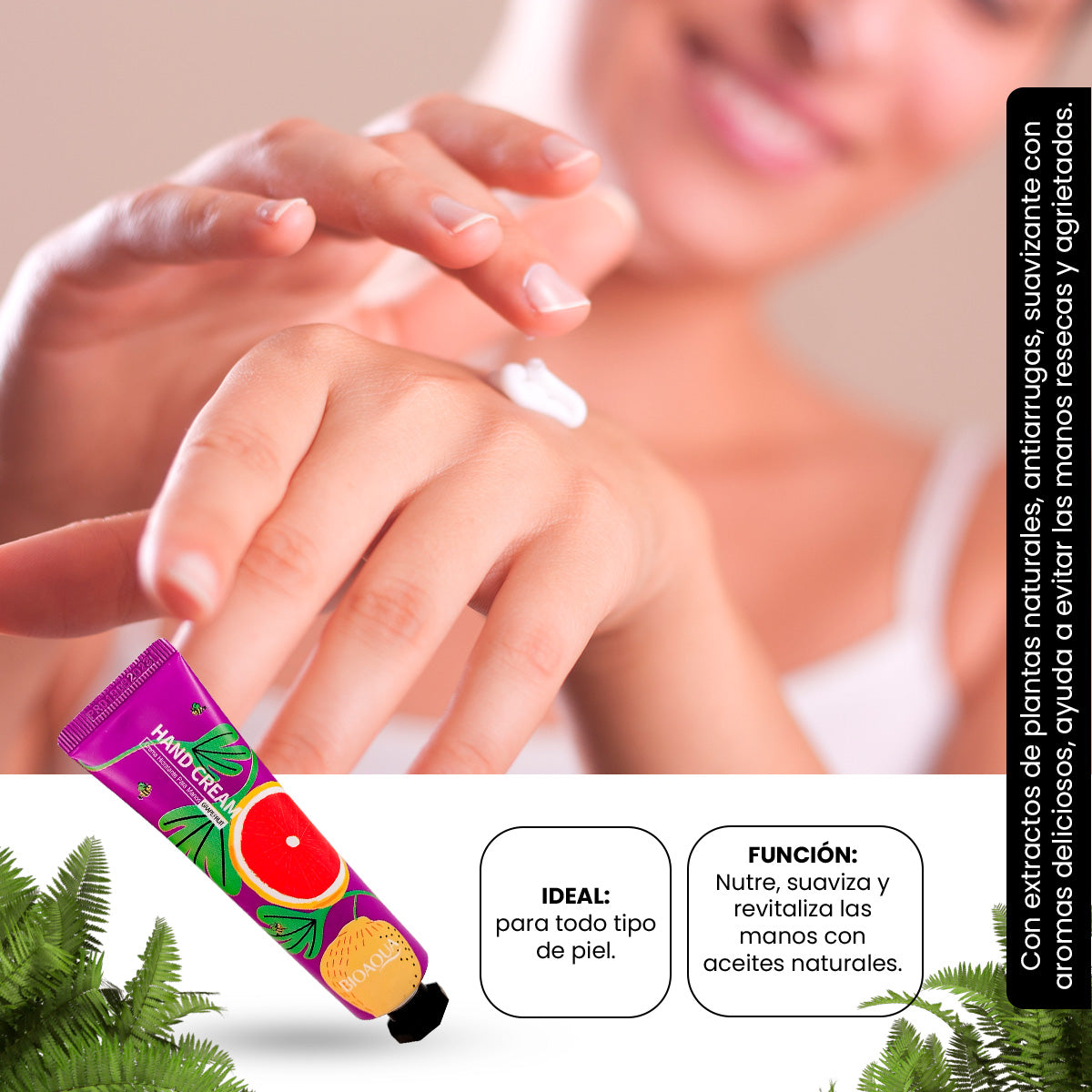 BIOAQUA Crema de Manos de Pomelo – Hidratante y Suavizante – 30g