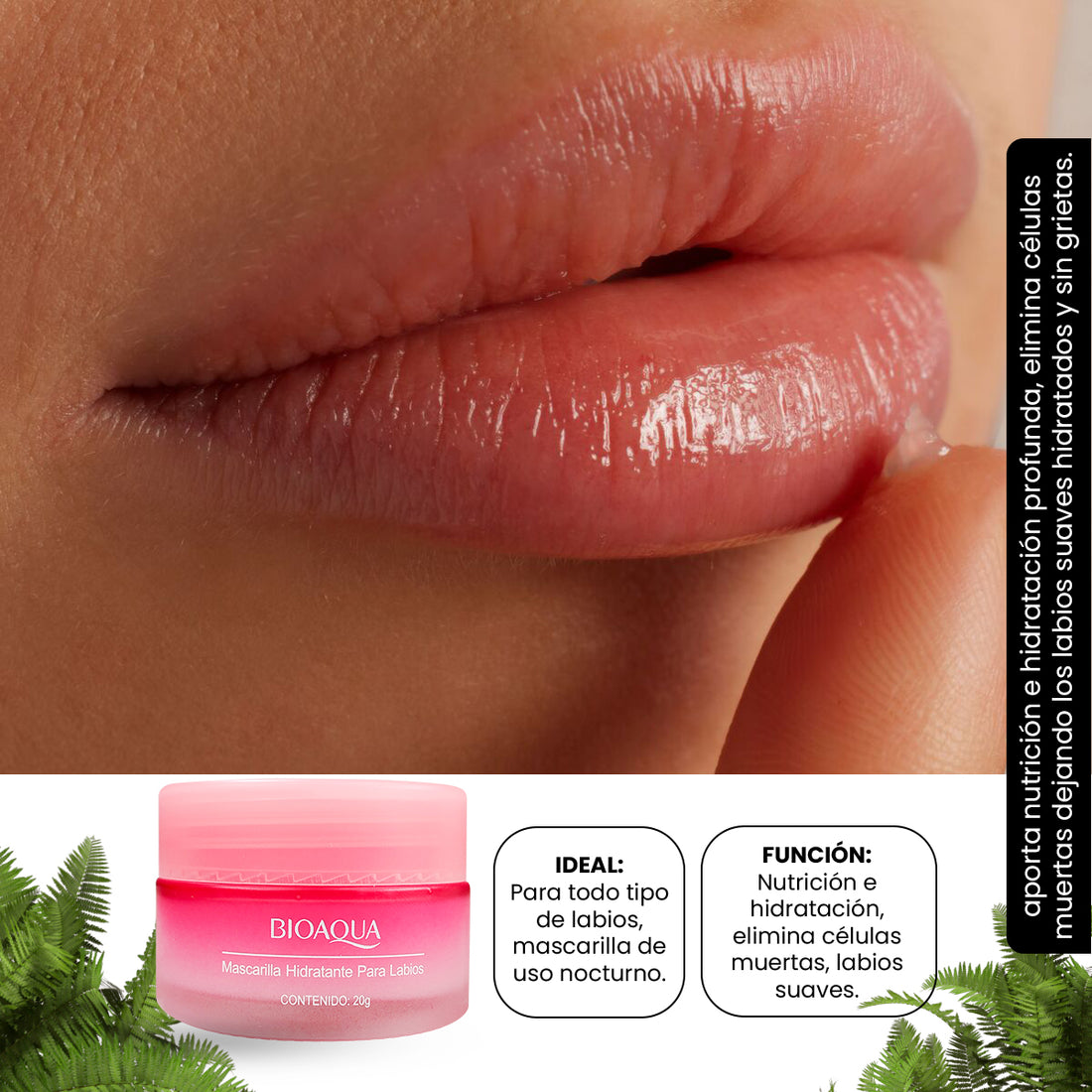 BIOAQUA Mascarilla Hidratante para Labios LipCare – Nutrición – 20g