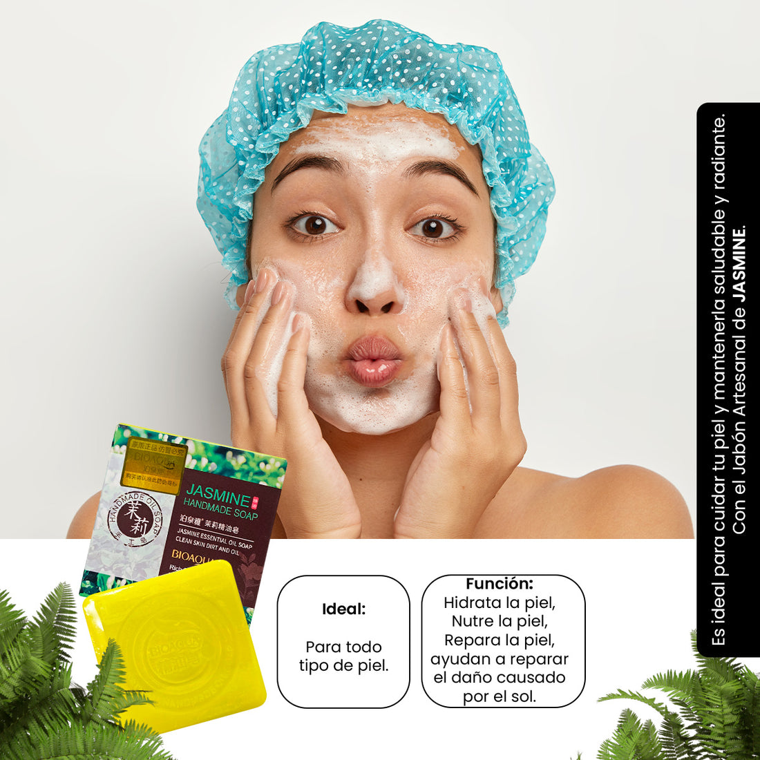 Bioaqua Jabón Natural Desintoxicante – Limpieza Aromática – Jazmín 100g