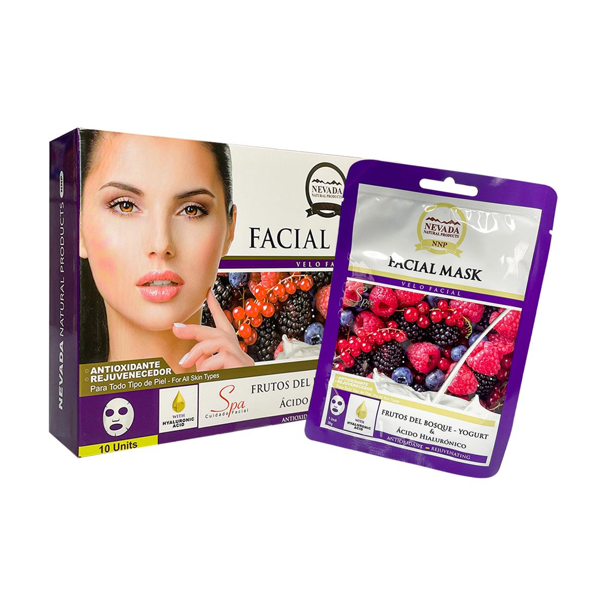 Velo facial frutos del bosque y ácido hialurónico 10unid