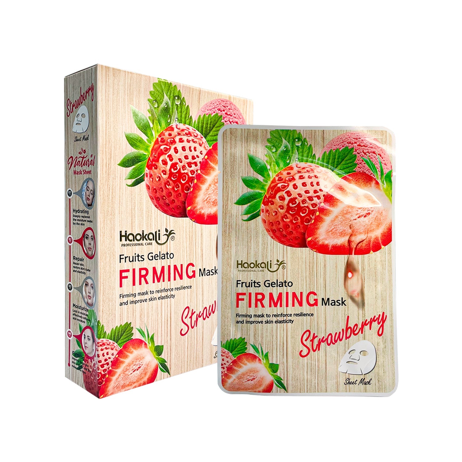 FRUIT OF THE WOKALI – MASCARILLA ESENCIA DE FRESA HIDRATANTE Y REPARADORA – 30ML X 10 PIEZAS