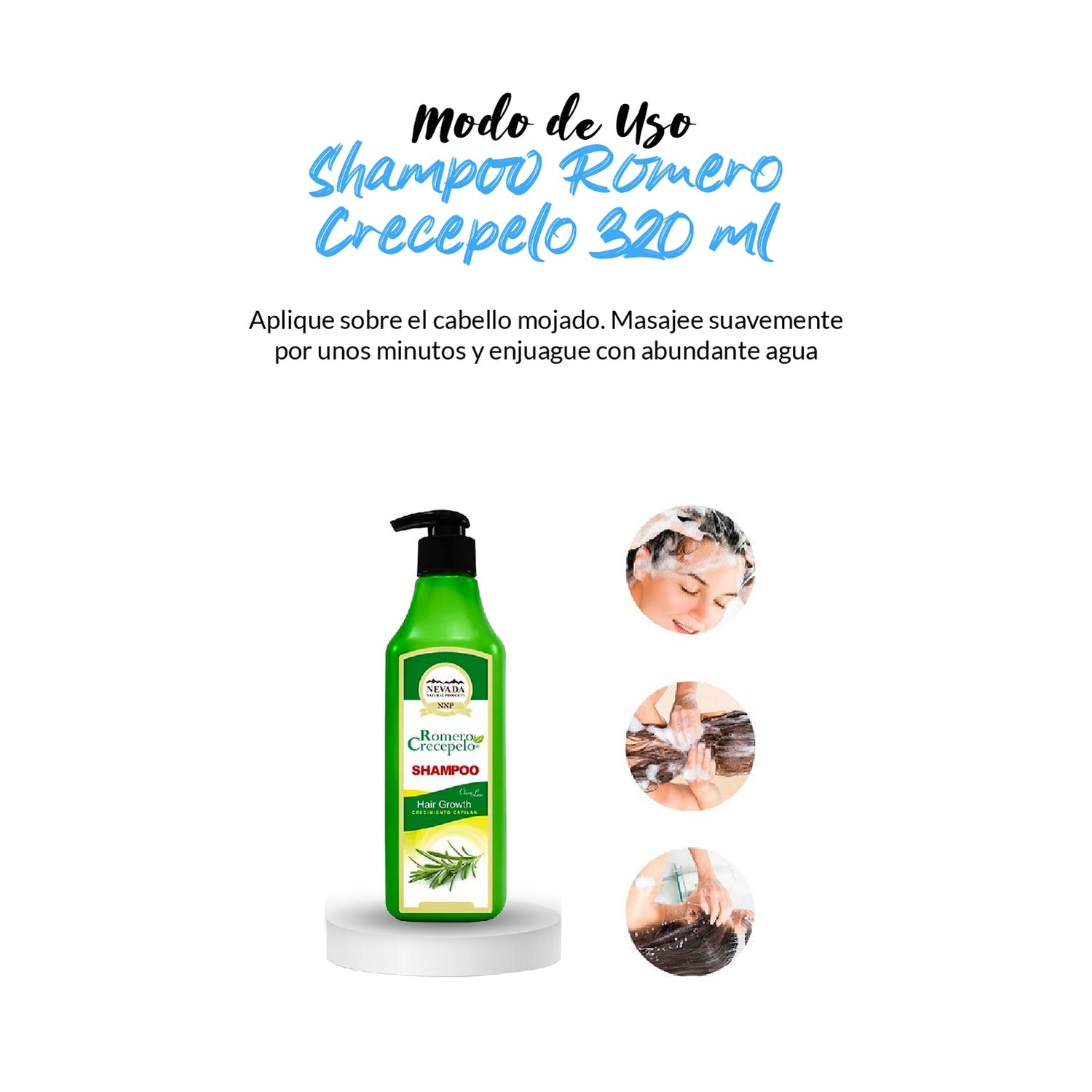 2 Minoxidil ROGAINE® 5 % MUJER + Shampoo Romero Crecepelo 520 ml
