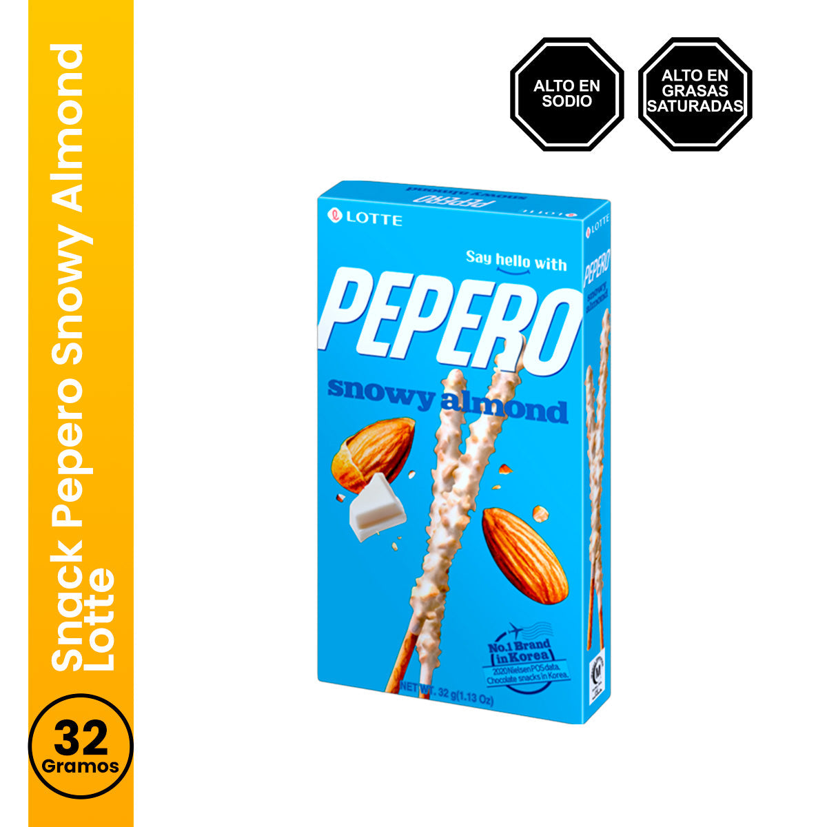 Snack Pepero Snowy Almond 32gr Lotte