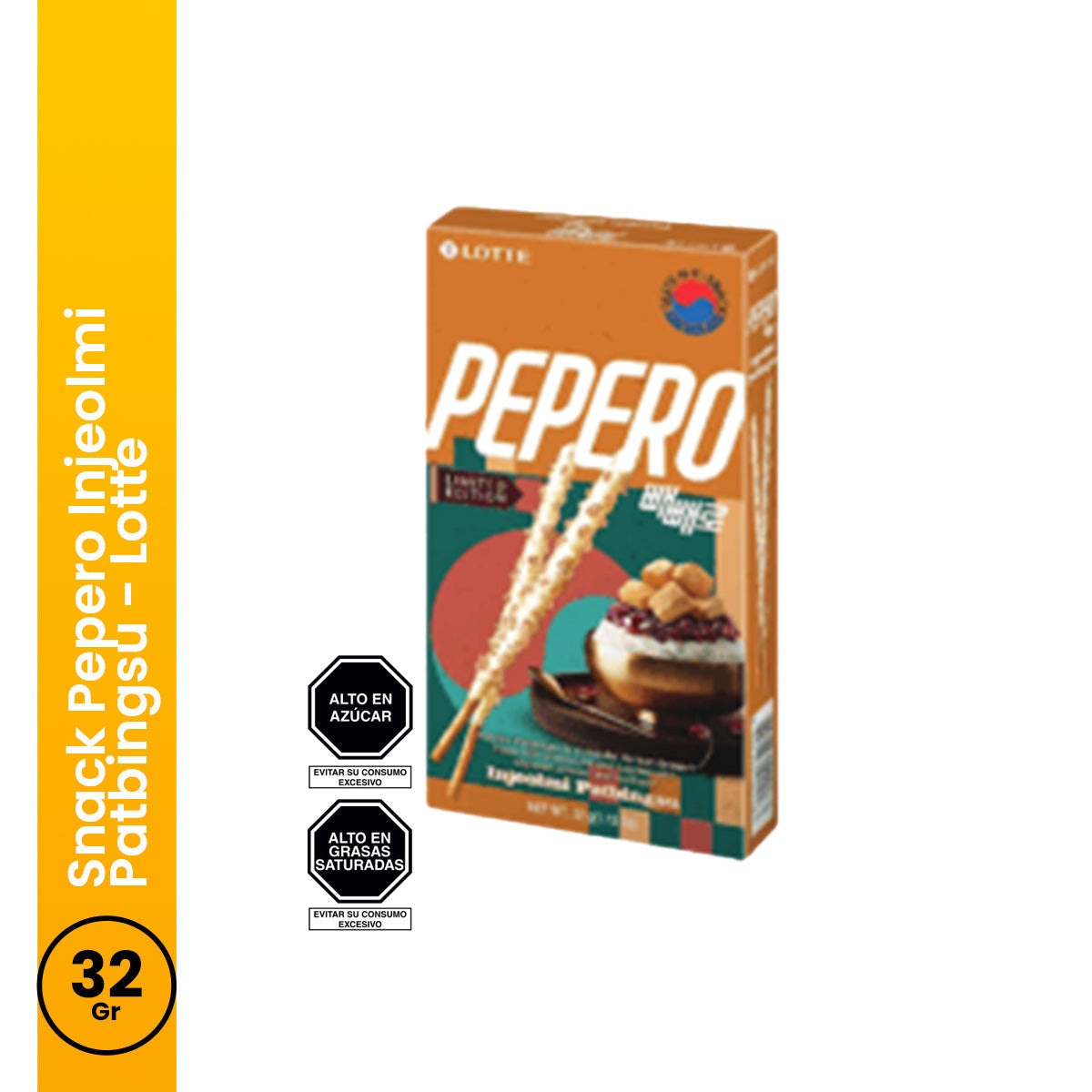 Snack Pepero Injeolmi Patbingsu 32gr Lotte