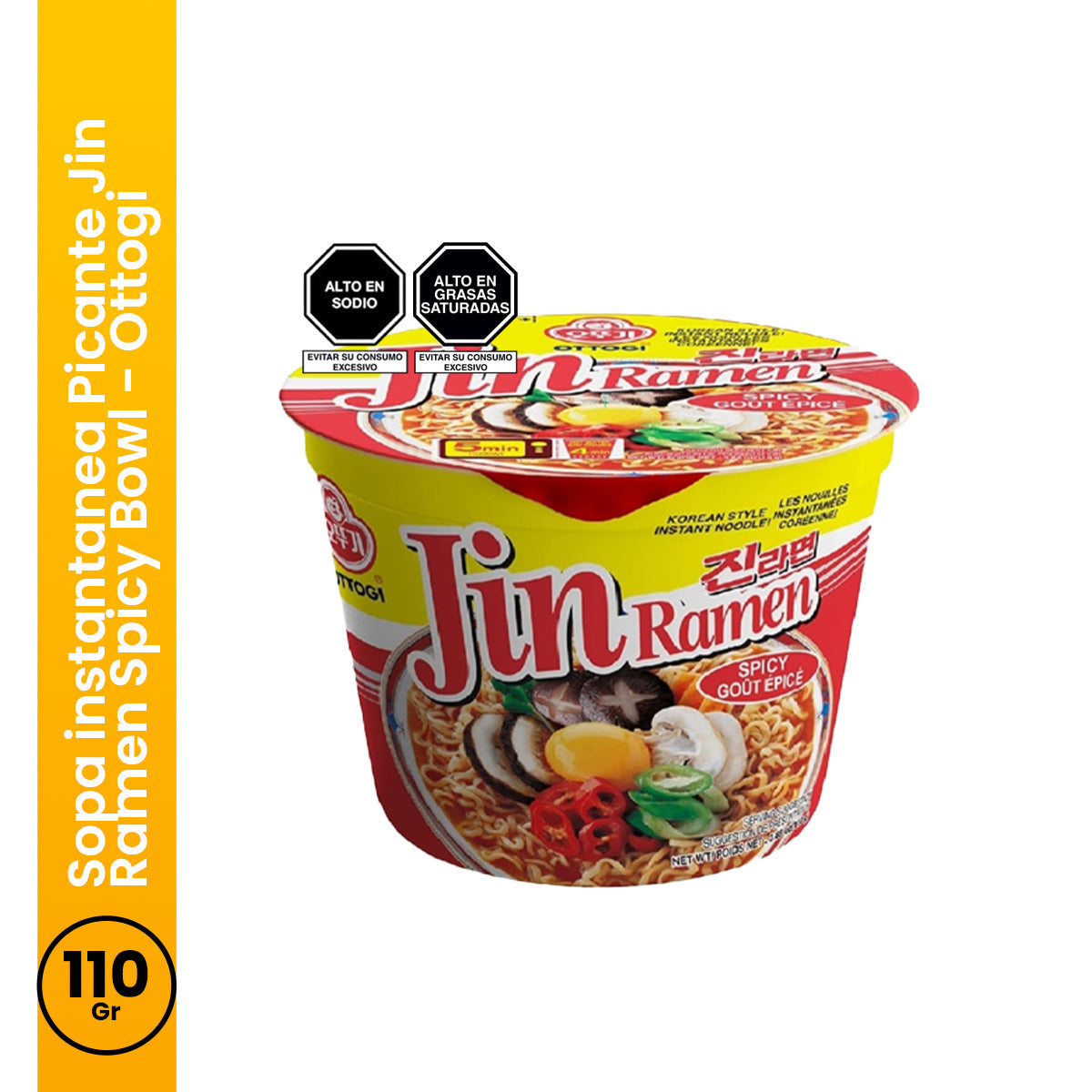 Sopa instantanea Picante Jin Ramen Spicy Bowl 110gr Ottogi